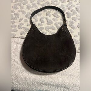 Elegant Charcoal Gray Suede Women's Bag